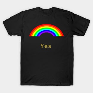 Gold Positive Yes Rainbow T-Shirt